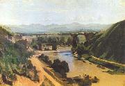 Jean Baptiste Camille  Corot The Bridge at Narni oil painting on canvas